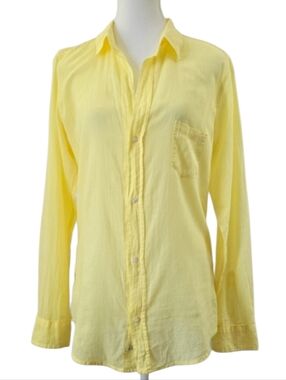 Frank & Eileen Women’s Yellow Button-Up Shirt Long Sleeve Relaxed Fit Sz L